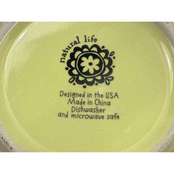 Natural Life Yellow "Cup Of Sunshine" coffee mug cup 4" Diameter - Picture 7 of 13